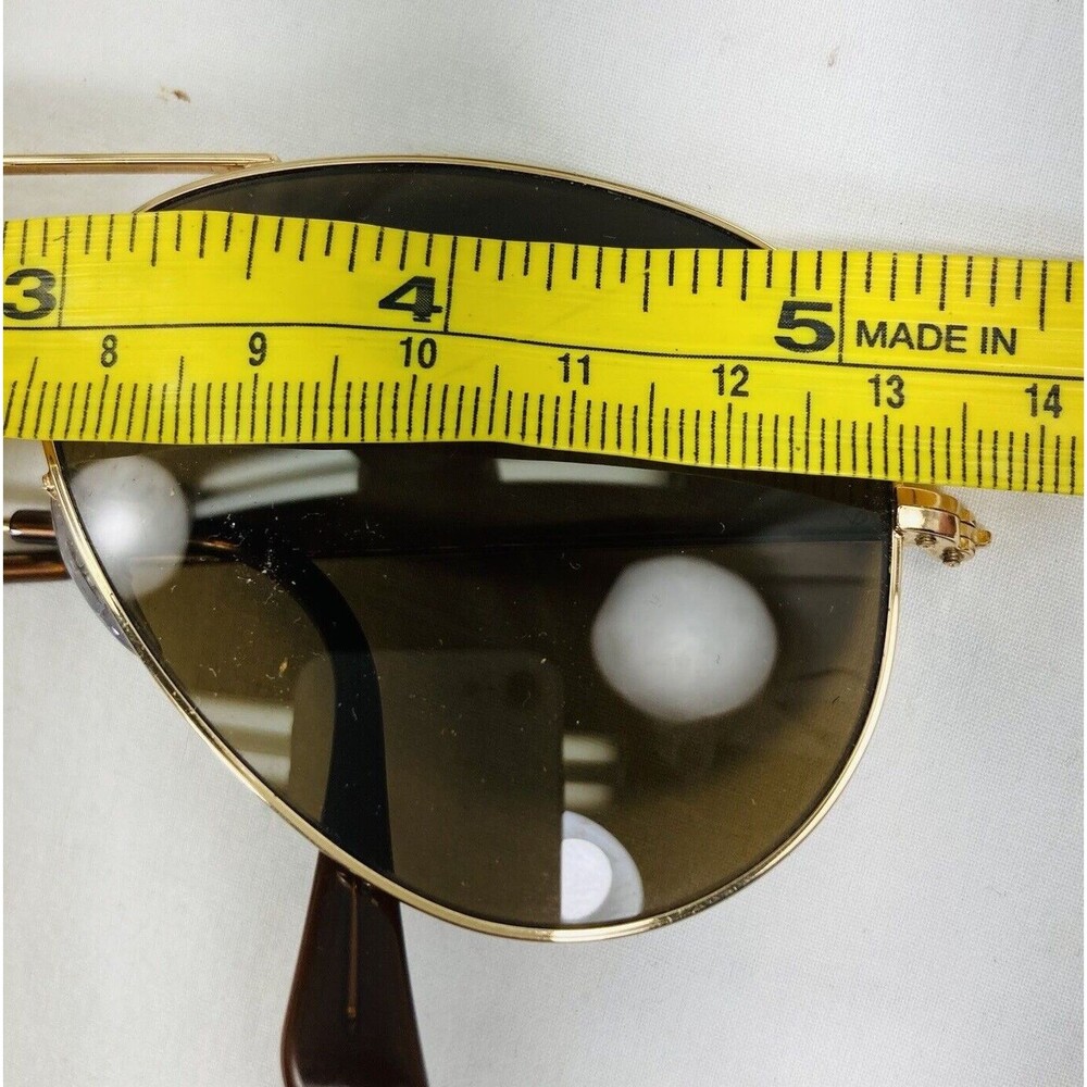 Ray-Ban Vtg P Polarized Sunglasses Aviator Italy Gold Metal Oval Preppy Retro - Picture 9 of 16